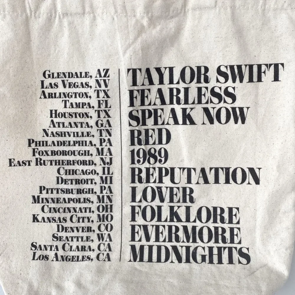 Taylor Swift Canvas Tote Bag from The Eras Tour her photo printed Like New